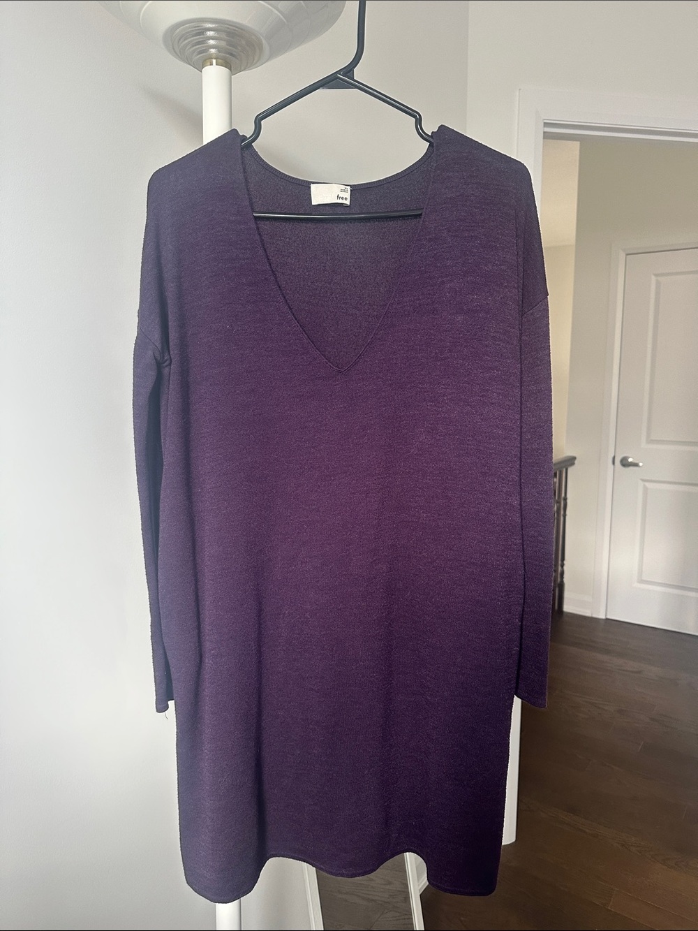 Wilfred Free purple knit sweater dress long sleeves